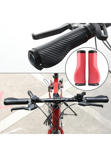 2 Adet Bisiklet Gidon Tutamakları Şok Emme Karbon Fiber Konforlu Kavrama Uzun Kırmızı (Yurt Dışından) fırsatları