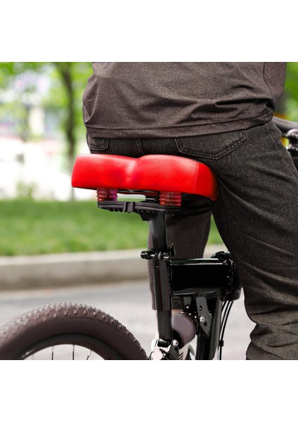 Konfor Bisiklet Eyer Şok Geçirmez Yol Dağ Bisiklete Binme Koltuk Nefes Alabilen Siyah Kırmızı (Yurt Dışından) fırsatları