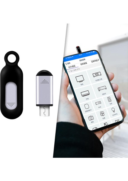 Uzaktan Kumanda Cep Telefonu Kontrolü Kızılötesi Adaptörü Ev Ofis Hava Mikro-Usb Gümüş (Yurt Dışından)