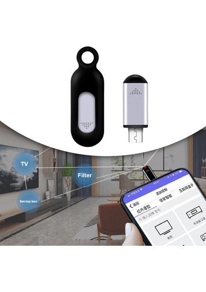 Uzaktan Kumanda Cep Telefonu Kontrolü Kızılötesi Adaptörü Ev Ofis Hava Mikro-Usb Gümüş (Yurt Dışından)