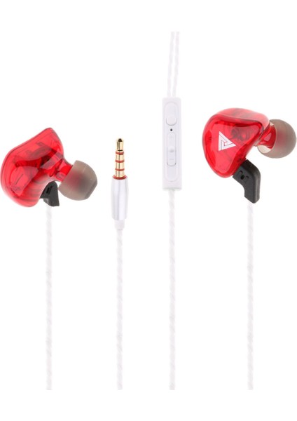 3.5mm Kulaklık Profesyonel Spor Bas Kulaklık Stereo Kulaklık ile Mikrofon Kırmızı (Yurt Dışından)