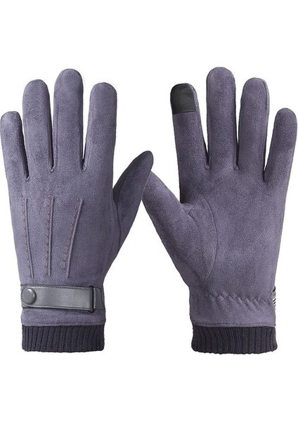 Bisiklete Binme Dış Mekan Kaymaz Rüzgar Geçirmez Kadife Eldivenler (Yurt Dışından)