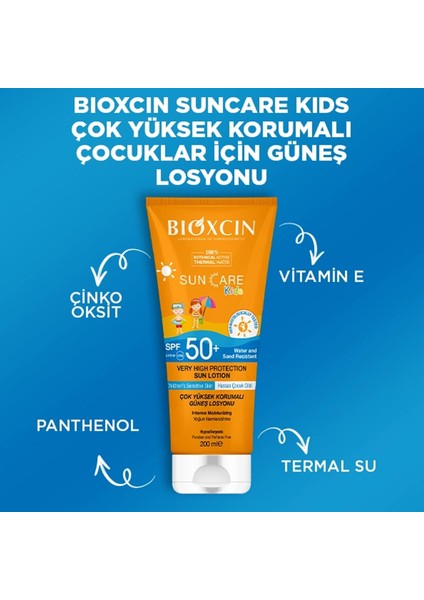 Sun Care Kids Çok Yüksek Korumalı Çocuk Güneş Losyonu Spf 50+ 200 ml indirimleri