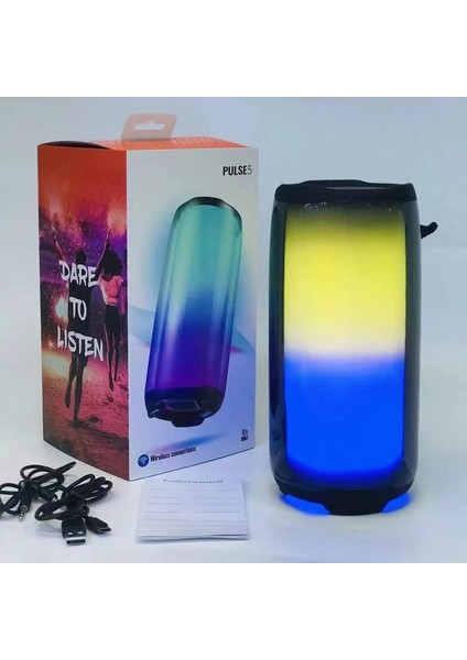 Pluse5 Taşınabilir Rgb Ledli Bluetooth Hoparlör Siyah