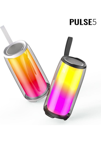 Pluse5 Taşınabilir Rgb Ledli Bluetooth Hoparlör Siyah