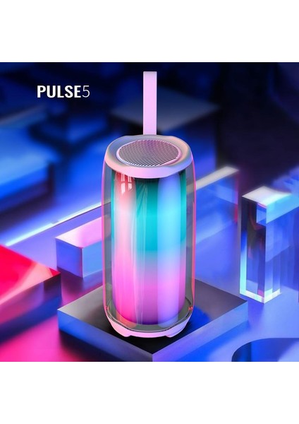 Pluse5 Taşınabilir Rgb Ledli Bluetooth Hoparlör Siyah
