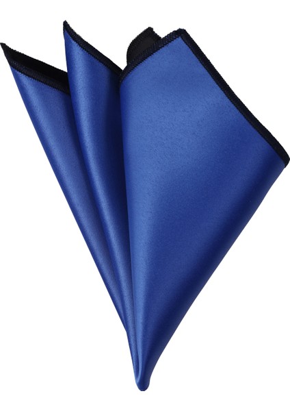 Micro Saten Çift Yönlü Saks - Siyah Yaka Mendili