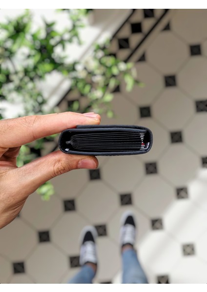 Visso 660 Deri Isme Özel Güçlü Mıknatıs Kilitli Akordeon Yelpaze Kartlık Cüzdan Erkek Kadın Çanta Kişiye Özel modelleri