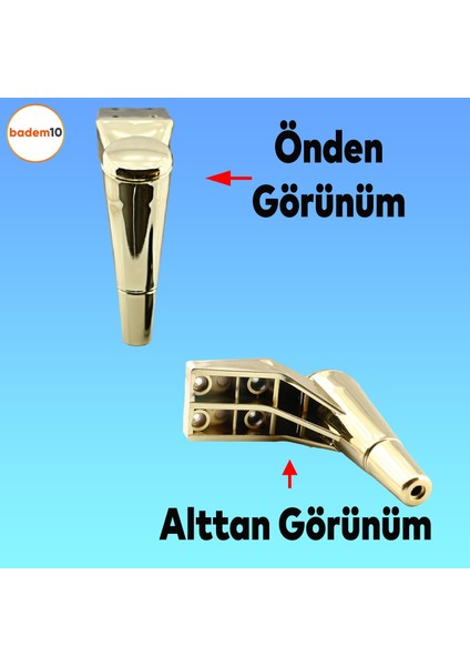 Maya Lüks Mobilya Kanepe Sehpa Tv Ünitesi Koltuk Ayağı 18 Cm Altın Baza Ayakları