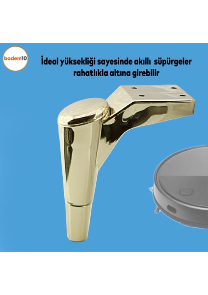 Maya Lüks Mobilya Kanepe Sehpa Tv Ünitesi Koltuk Ayağı 18 Cm Altın Baza Ayakları