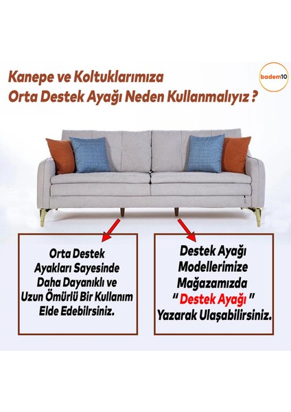 Maya Lüks Mobilya Kanepe Sehpa Tv Ünitesi Koltuk Ayağı 18 Cm Altın Baza Ayakları