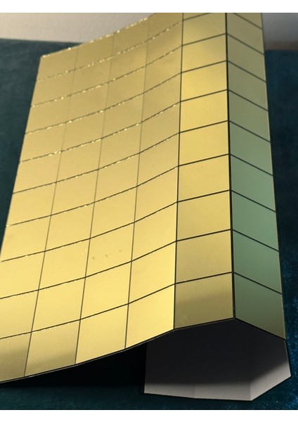 Kendinden Yapışkanlı Buton Ayna Gold Renk 50MM