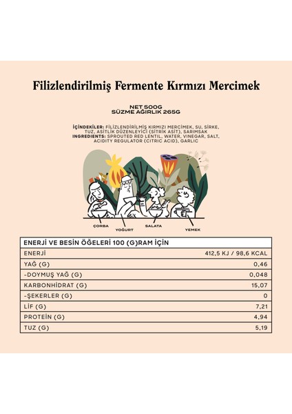 The Good Wild Filizlendirilmiş Fermente Kırmızı Mercimek 500 gr