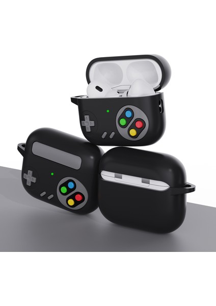 Airpods Pro 2 ile Uyumlu Kulaklık Kılıfı Yumuşak Soft Dokunuş Retro Görünümlü Nint-Endo