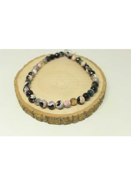 Akik Taşı Faset Kesim Yarım Dizi 10MM (22425) (18CM Uzunluğundadır)