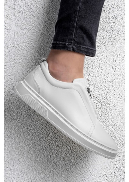 Ventu Erkek Hakiki Deri Sneaker, Fermuarlı Sneaker, Hakiki Deri Sneaker, Erkek Sneaker