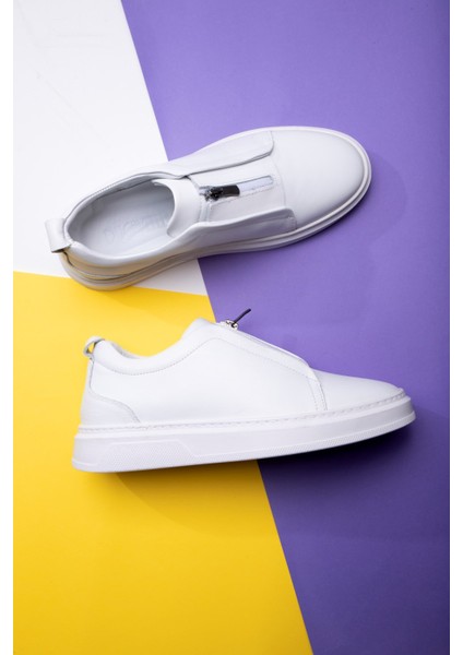 Ventu Erkek Hakiki Deri Sneaker, Fermuarlı Sneaker, Hakiki Deri Sneaker, Erkek Sneaker indirimleri