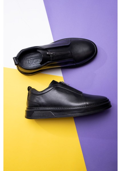 Ventu Erkek Hakiki Deri Sneaker, Fermuarlı Sneaker, Hakiki Deri Sneaker, Erkek Sneaker
