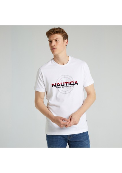 Nautıca Erkek Beyaz Standart Fıt Kısa Kollu T-Shırt