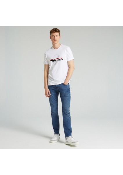 Nautıca Erkek Beyaz Standart Fıt Kısa Kollu T-Shırt modelleri
