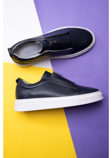 Ventu Erkek Hakiki Deri Sneaker, Fermuarlı Sneaker, Hakiki Deri Sneaker, Erkek Sneaker indirimleri