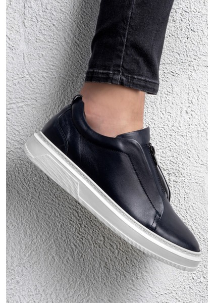 Ventu Erkek Hakiki Deri Sneaker, Fermuarlı Sneaker, Hakiki Deri Sneaker, Erkek Sneaker