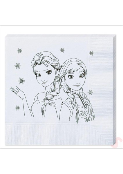 Frozen Peçete, 16 Adet - Gümüş