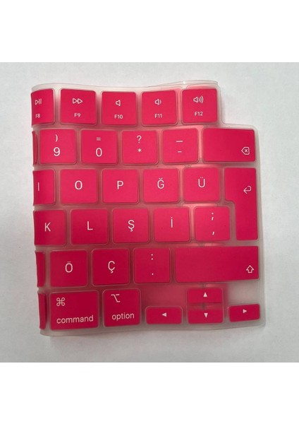 Macbook Air 15 Inç A2941 M2 Max 2023 A3114 M3 2024 A3241 M4 2025 Türkçe Q Silikon Klavye Koruyucu KOYU PEMBE fırsatları