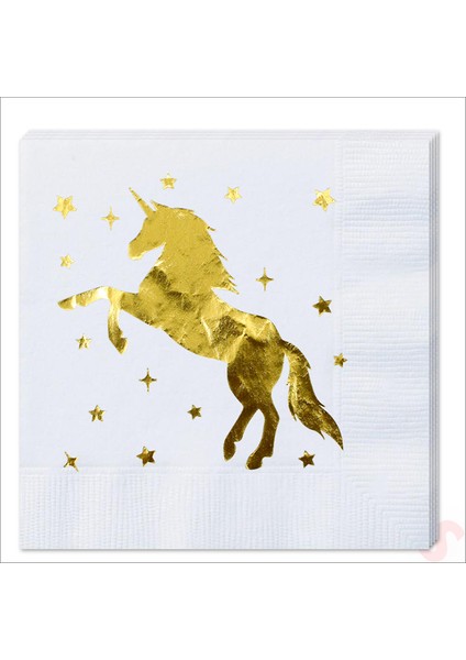 Unicorn Peçete, 16 Adet - Altın