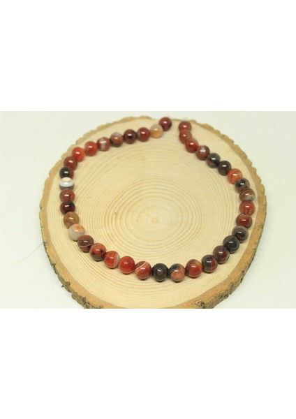 Akik Taşı Yarım Dizi 10MM (23590) (18CM Uzunluğundadır)