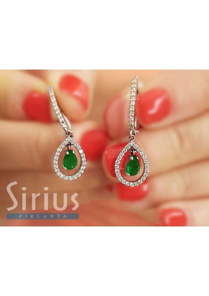 Pırlanta ve Damla Zümrüt Taşlı Küpe | Gırantaş Diamond fiyatları