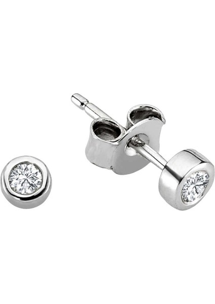0,12 Karat Pırlanta Küçük Tektaş Küpe | Gırantaş Diamond