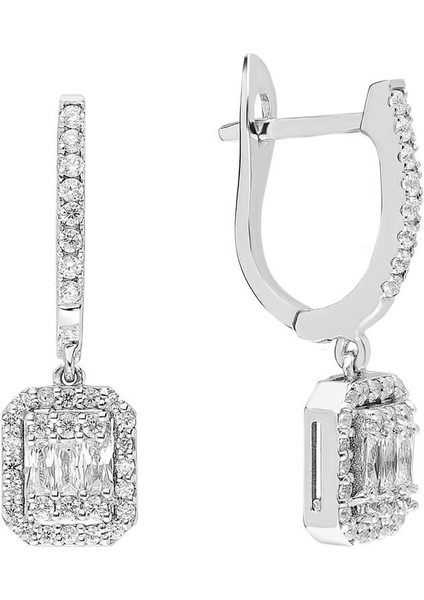 0,75 Karat Baget Pırlanta Küpe | Gırantaş Diamond modelleri