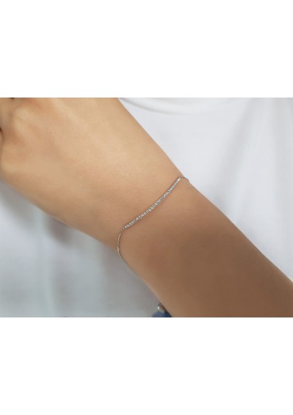 Pırlanta Taşlı Zincirli Su Yolu Bileklik | Gırantaş Diamond