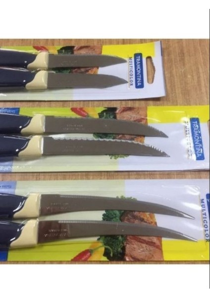 Dekorhanemden Orijinal Tramontina 6 Adet 3 Boy Tırtıklı Et, Meyve&sebze ve Çok Amaçlı Bıçak Seti fiyatları
