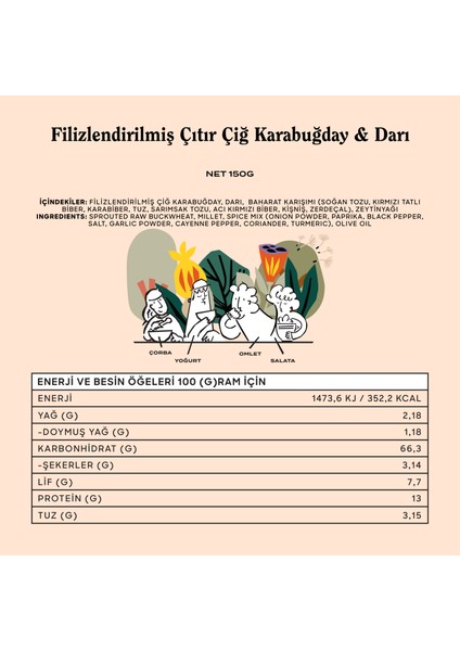 The Good Wild Glütensiz Filizlendirilmiş Çıtır Çiğ Karabuğday & Darı 150 G