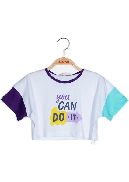 Kız Çocuk Baskılı Crop Tshirt