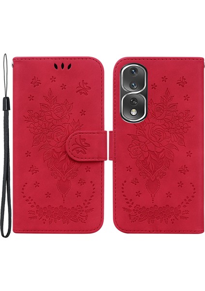 Honor 80 Pro 5g Koruyucu Telefon Kılıfı, Pu Deri Gül Kelebek Basılı Stand Cüzdan Kapağı (Yurt Dışından) fiyatları