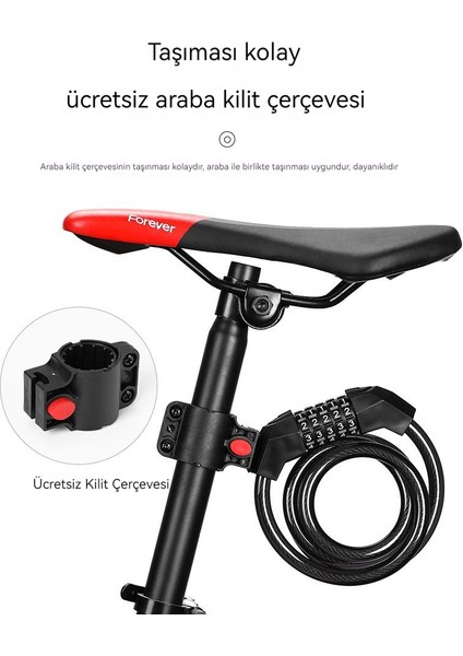 Bisiklet Hırsızlığa Karşı Şifreli Kilit Taşınabilir Kalın ve Uzun Çelik Teleferik Kilidi (Yurt Dışından) fiyatları