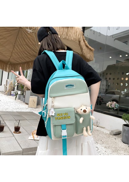 Ilkokul Okul Çantası Kız Sevimli Bebek Büyük Kapasiteli Sırt Çantası Dört Parçalı Set (Yurt Dışından) fiyatları