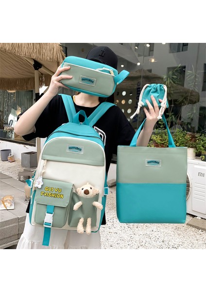 Ilkokul Okul Çantası Kız Sevimli Bebek Büyük Kapasiteli Sırt Çantası Dört Parçalı Set (Yurt Dışından) modelleri