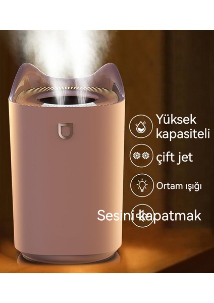 3l Çift Jet Nemlendirici Büyük Kapasiteli Ev Tipi Sessiz Nemlendirici (Yurt Dışından)