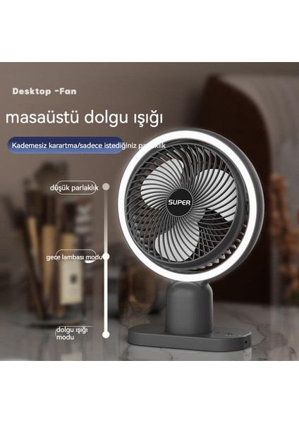 Masaüstü Küçük Fan Mini Taşınabilir Şarj Edilebilir USB Ev Masaüstü Fanı (Yurt Dışından)