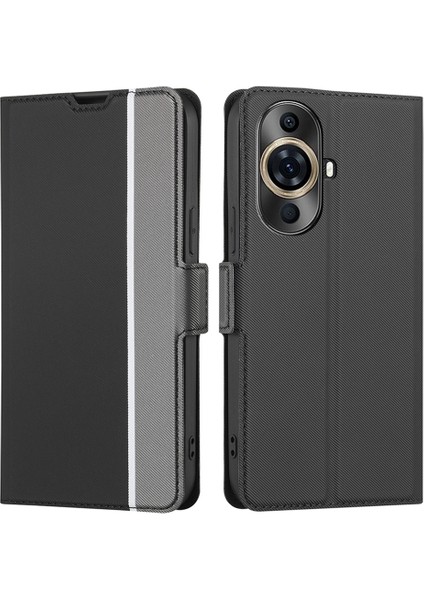 Huawei Nova 11 Pro / Nova 11 Ultra Cep Telefonu Kılıf Dimi Doku Kartı Tutucu Stand Pu Deri Telefon Kapağı (Yurt Dışından)