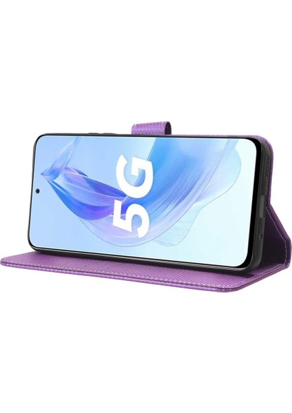 Honor Flip Kılıfı X50I Pu Deri Elmas Doku Cüzdan Stand Şok Geçirmez Telefon Kapağı (Yurt Dışından) modelleri