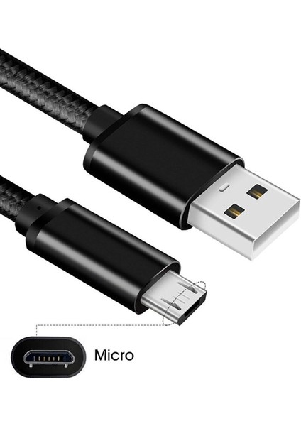 Micro USB Girişli Tüm Telefonlara Uyumlu Hasır Micro Hızlı Şarj Etme Aleti Şarz Veri Aktarım Kablo