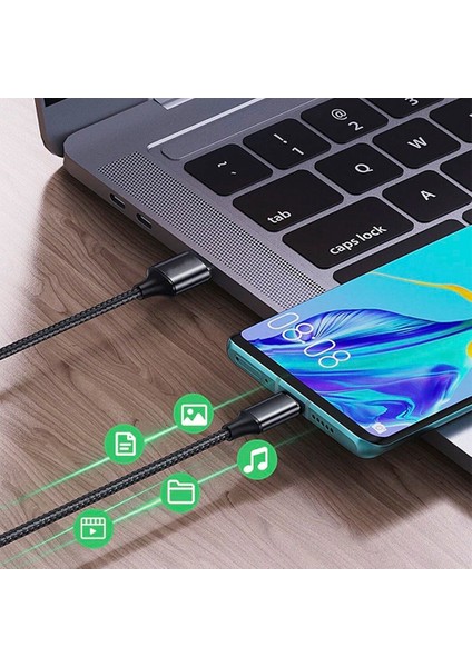 Micro USB Girişli Tüm Telefonlara Uyumlu Hasır Micro Hızlı Şarj Etme Aleti Şarz Veri Aktarım Kablo