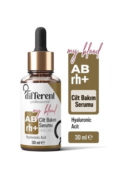 Ab Rh+ Kan Grubuna Özel Cilt Yenileyici Nemlendirici Leke Önleyici Aydınlatıcı Bakım Serumu 30 ml