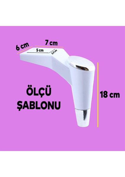 Maya Lüks Mobilya Kanepe Sehpa Tv Ünitesi Koltuk Ayağı 18 Cm Beyaz Krom Baza Ayakları fiyatları