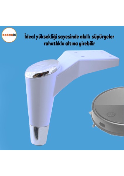 Maya Lüks Mobilya Kanepe Sehpa Tv Ünitesi Koltuk Ayağı 18 Cm Beyaz Krom Baza Ayakları fırsatları